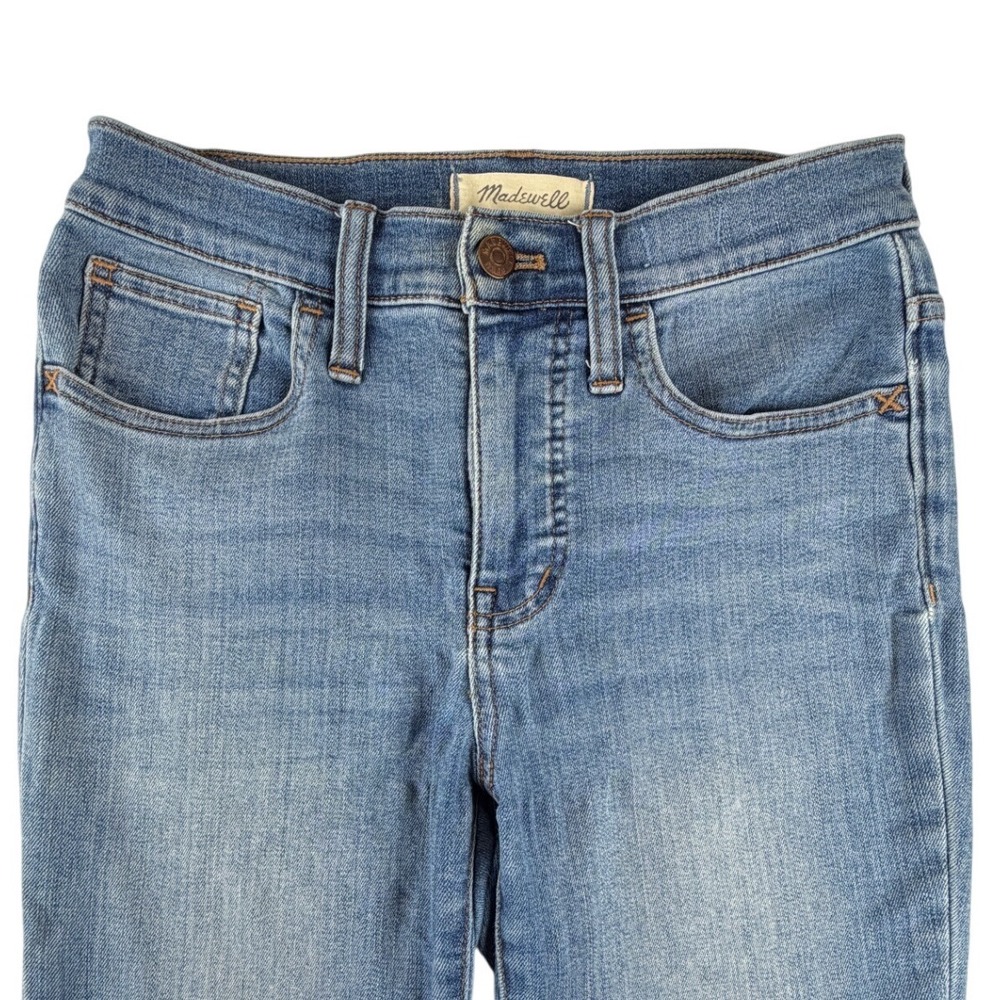 Madewell 9 Inch Mid-Rise Skinny Jeans Medium Wash Blue Denim Size 25‎